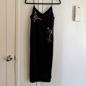Embroidered Cami Midi Dress